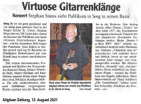 Konzertkritik in der
                        Allguer Zeitung, 12.08.21